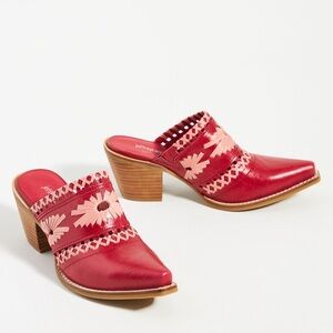 Jeffrey Campbell Red Woven Mules